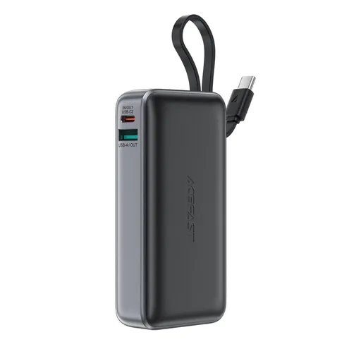 ACEFASTM7-10000 PD30W Externá nabíjačka s káblom USB-C čierna