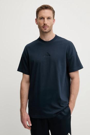 Bavlnené tričko adidas All SZN pánske, tmavomodrá farba, jednofarebné, JX5080