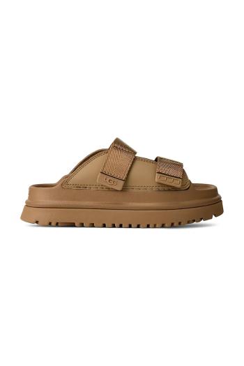 Šľapky UGG GOLDENGLOW SLIDE hnedá farba, 1166513K