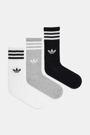 Ponožky adidas Originals 3-Stripes 3-pak čierna farba, JV7418