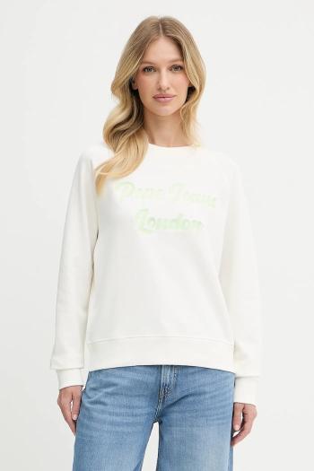Mikina Pepe Jeans biela farba, s nášivkou, PL581524