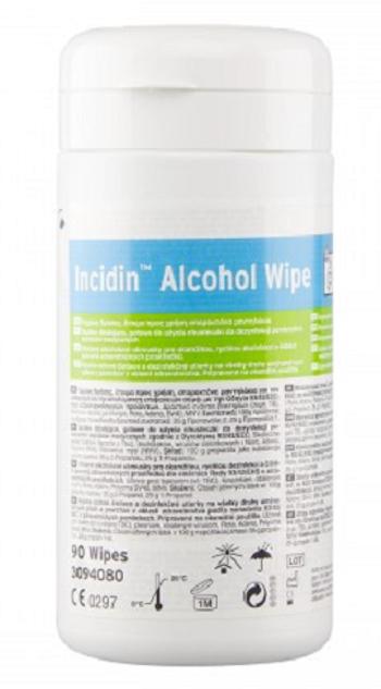 Incidin Alcohol Wipe Canister utierky na dezinfekciu povrchov v dóze 90ks