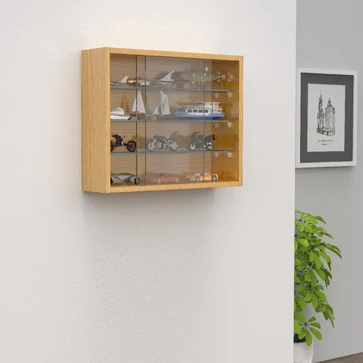 VCM Nástěnná vitrína „Drivalo S“, dub medový