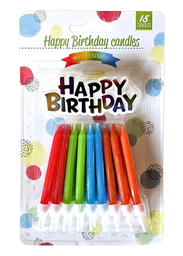 MAKRO - Sviečky tortové 18ks Color