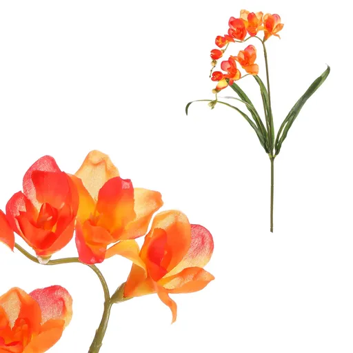 Umelá kvetina Frézia, oranžová, 15 x 5 x 60 cm