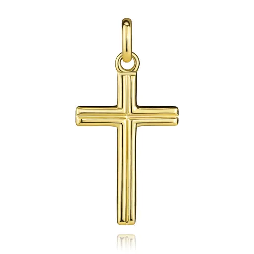 Zlatý prívesok 14K latinský kríž so stredovou ryhou