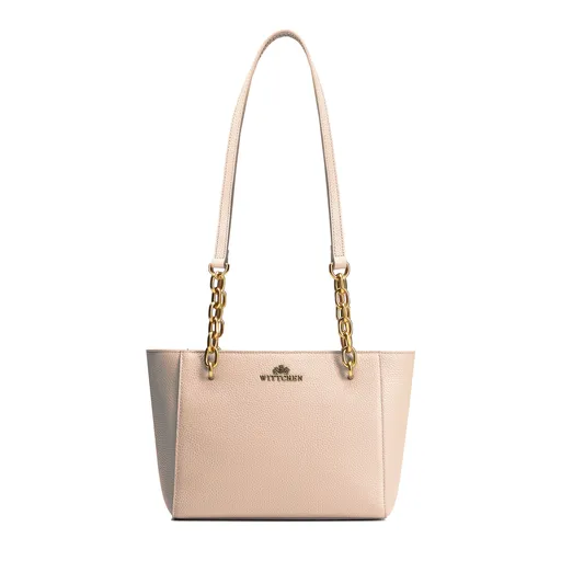 Dámska ramenná kožená kabelka béžová 100-4E-604-9