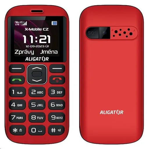 Aligator A720 4G Senior, červeno-čierna + nabíjací stojan