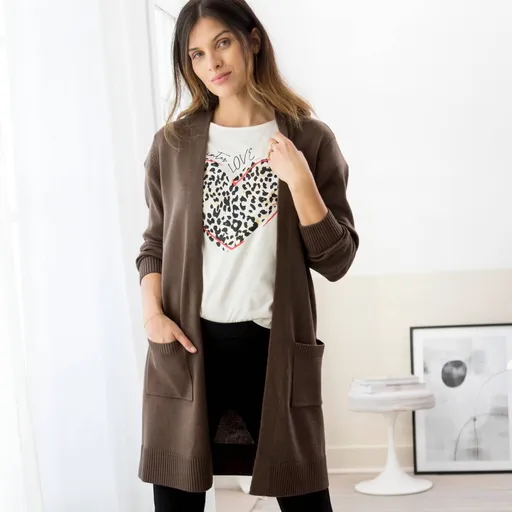 Dlhý sveter bez zapínania