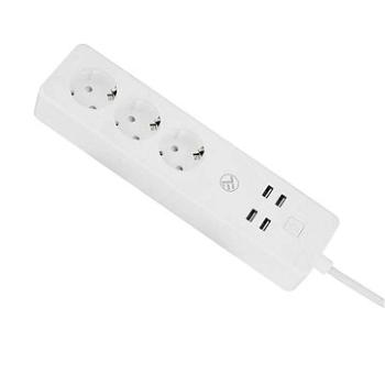 Tellur WiFi Smart Power Strip, 3× zásuvka, 4× USB 4 A, 2200 W, 10 A, 1,8 m, biela (TLL331031)