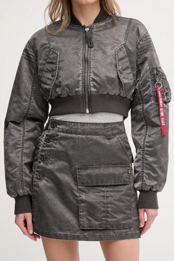 Sukňa Alpha Industries Vintage Mini Skirt šedá farba, mini, rovný strih, 156052