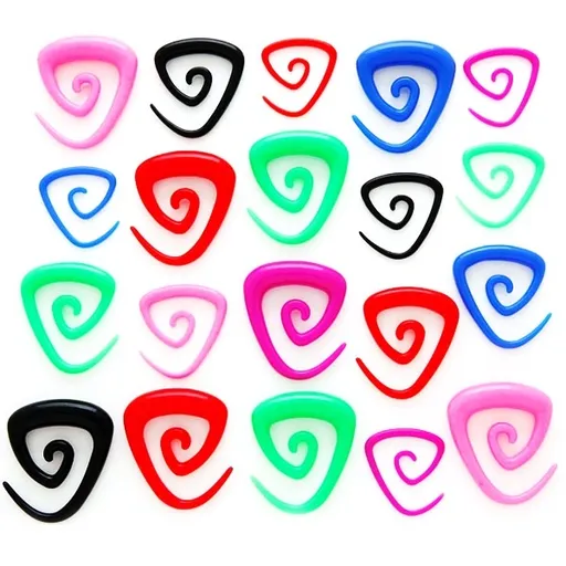 Expander do ucha - trojuholníková špirálka - Hrúbka: 3 mm, Farba piercing: Ružová