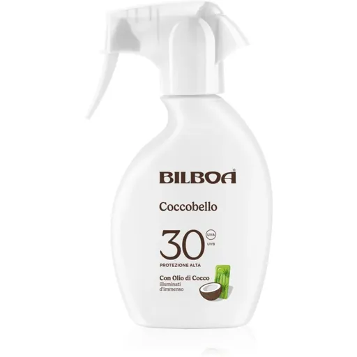 Bilboa Coccobello Trigger opaľovací sprej s kokosovým olejom SPF 30 250 ml