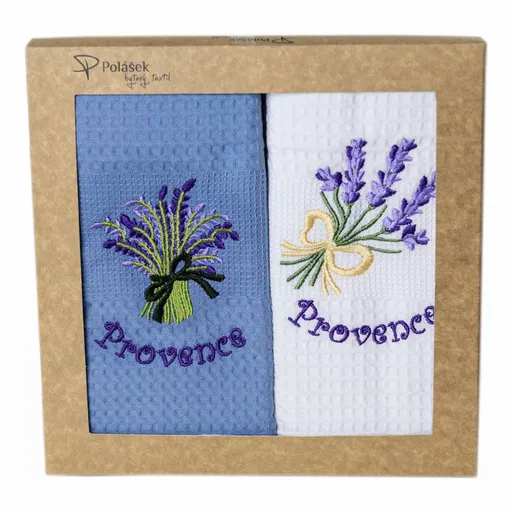 Polášek Vyšívaná vaflová utierka s motívom - 2 ks - Provence č. 11