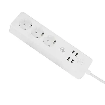 Tellur WiFi Smart Power Strip, 3× zásuvka, 4× USB 4 A, 2200 W, 10 A, 1,8 m, biela (TLL331031)