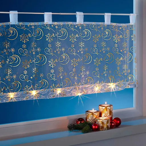 Die moderne Hausfrau LED Záclonka Zlatý třpyt, 45 x 85 cm