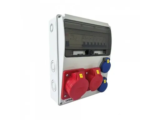 Zásuvková skriňa 11M 16A 5p, 32A 5p, 2x230V - 11 modulov s ističmi a chráničom - 6kA