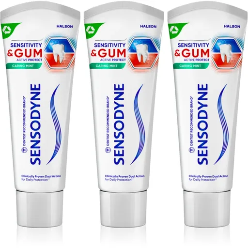 Sensodyne Sensitivity & Gum zubná pasta pre citlivé zuby Mint 3x75 ml