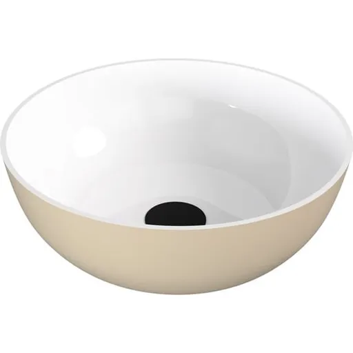 Polysan Banera umývadlo na dosku 39x39 cm bílá/béžová mat bez prepadu 14337.82