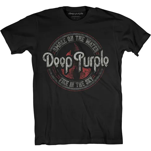 Deep Purple tričko Smoke Circle Čierna S