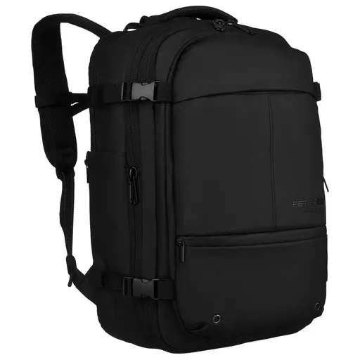 Priestranný čierny cestovný ruksak s vákuovou priehradkou a priehradkou na notebook - Peterson