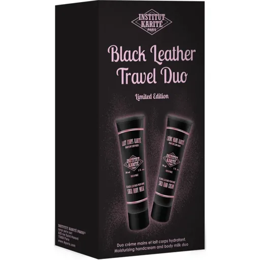 Institut Karité Paris Black Leather Travel Duo cestovná sada na ruky a telo