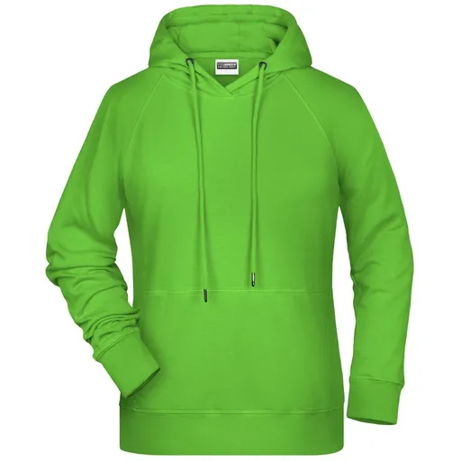 James & Nicholson (Daiber) Dámska mikina s kapucňou z biobavlny 8023 - Limetkovo zelená | XL