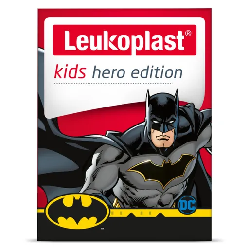 LEUKOPLAST Kids Hero Edition Batman náplasť na rany, 2 veľkosti 12 ks
