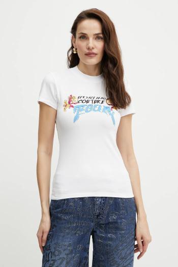 Tričko Versace Jeans Couture dámske, biela farba, 78HAH606 J0035