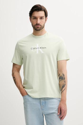 Tričko Calvin Klein Jeans pánske, zelená farba, s potlačou, LV04RB862G
