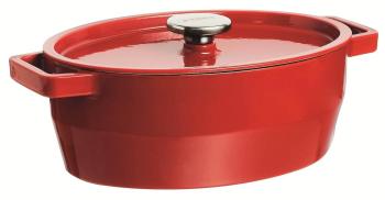 LIATINOVÝ KASTRÓL S POKRIEVKOU PYREX 6L, 33X25CM, ČERVENÝ