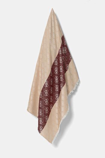 Šál Guess dámske, béžová farba, vzorovaný, AW5312 VIS03