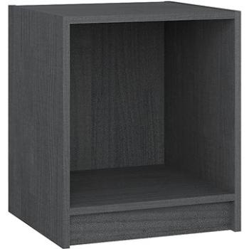 SHUMEE Nočný stolík sivý 35,5 × 33,5 × 41,5 cm masívne borovicové drevo, 809923