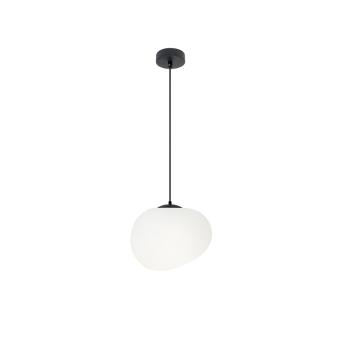 Závesná lampa STONES 20 cm v japonskom štýle - s tienidlom inšpirovaným bielym kameňom - minimalistické stropné osvetlenie do obývačky E27