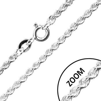 Retiazka zo striebra 925, špirálovo spájané očká, šírka 1,8 mm, dĺžka 500 mm