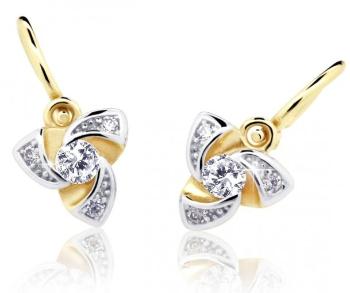 Cutie Jewellery Zlaté detské náušnice C2203-10-X-1 biela