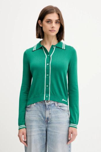 Kardigán s prímesou vlny Guess Jeans zelená farba, ľahký, W5YR32 Z3HO2