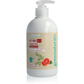 Greenatural Intimate Wash Gel Proactive pH 4,3 BIO gél na intímnu hygienu s upokojujúcim účinkom Grapefruit and Aloe Vera 500 ml