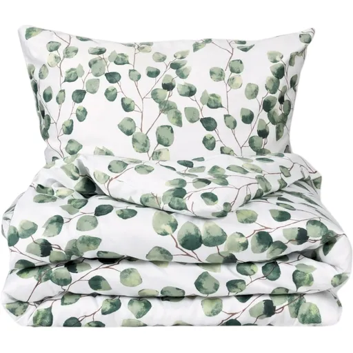 Matex Saténové obliečky Listy eukalyptu akvarel, 140 x 200 cm, 70 x 90 cm
