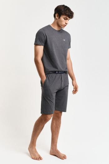 PIZSAMA GANT PAJAMA SET T-SHIRT AND SHORTS ANTRACIT MELANGE