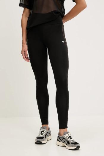 Legíny adidas Originals čierna farba, s nášivkou, JW7307