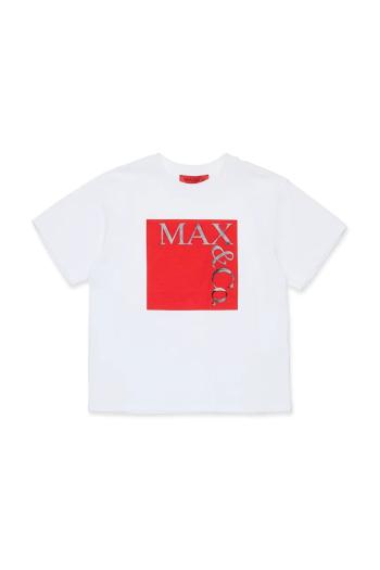 Detské bavlnené tričko MAX&Co. MAXT1F T-SHIRT biela farba, MX0005
