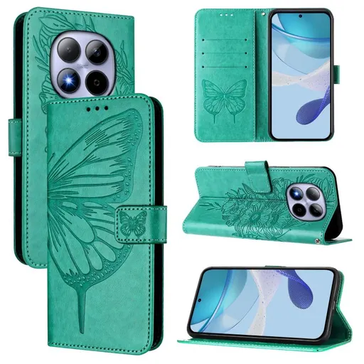 ART BUTTERFLY Peňaženkový obal pre Xiaomi Redmi Note 15 Pro 5G zelený