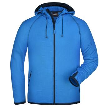 James & Nicholson Pánska športová mikina na zips JN571 - Aqua / tmavomodrá | XL