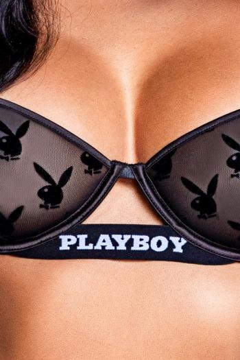 Čierny dvojdielny set Playboy Bunny Noir