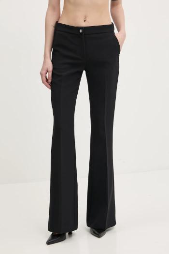 Nohavice Blugirl Blumarine dámske, čierna farba, široké, vysoký pás, RA5154.T2968