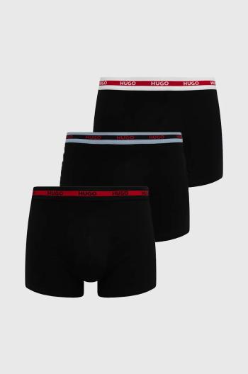 Boxerky HUGO 3-pak pánske, čierna farba, 50534694