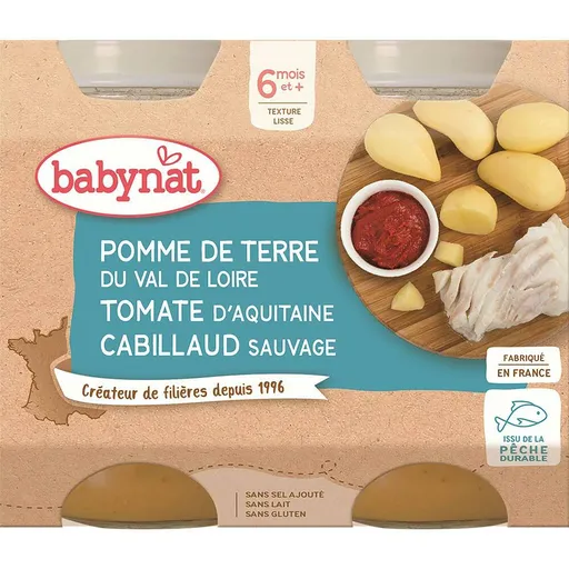 BABYBIO menu zemiaky s treskou 2x200 g