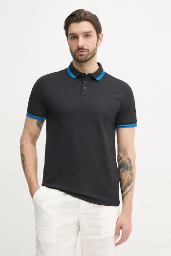 Polo tričko Guess pánsky, čierna farba, jednofarebný