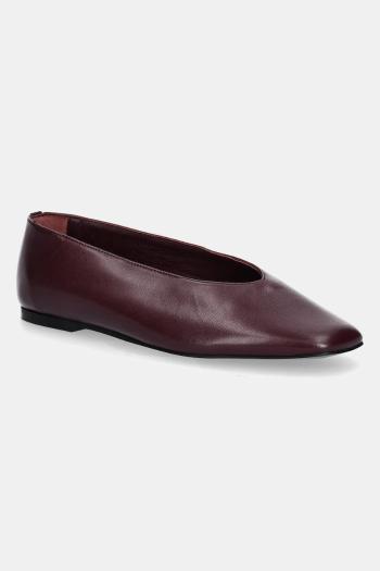 Kožené balerínky Calvin Klein CLASSIC BALLERINA - LTH fialová farba, HW0HW02441